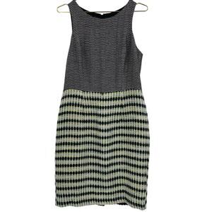 Muse sleeveless textured fitted tweed blend sheath dress